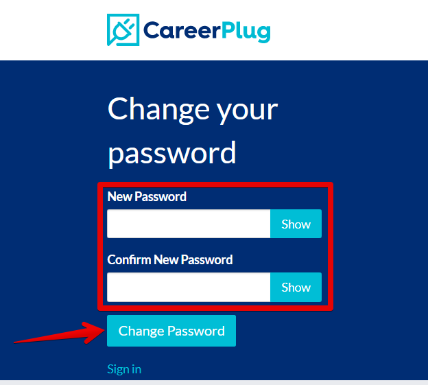 (11) Sign In Page - Change Password