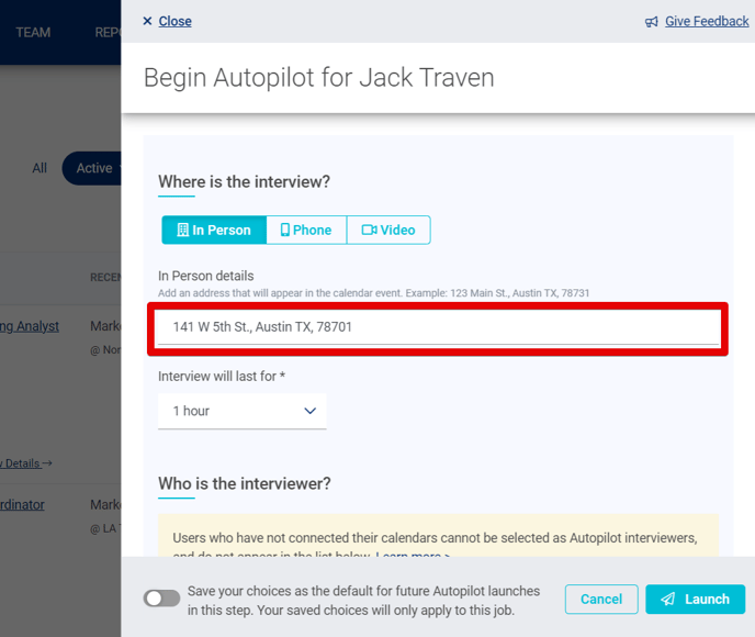 (4) Autopilot Drawer (in person) (interview details)