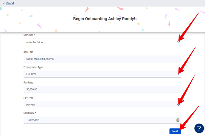 (5) OB&TM ROF - Begin Onboarding (Hiring Form) (bottom) (highlights)