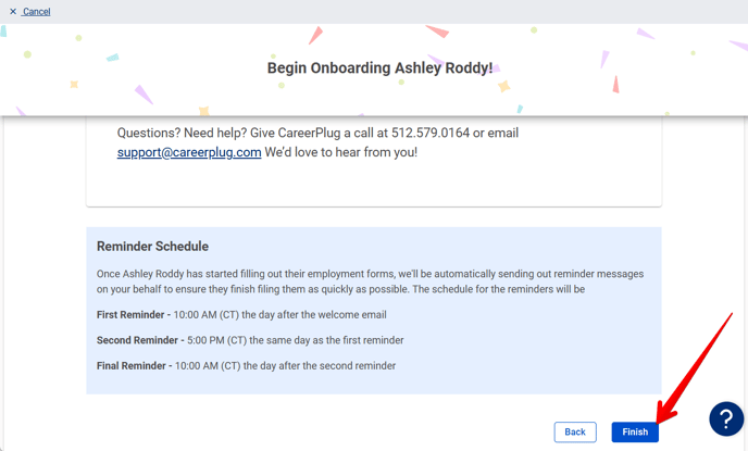 (9) OB&TM ROF - Begin Onboarding (Welcome Email) (bottom) (highlight)