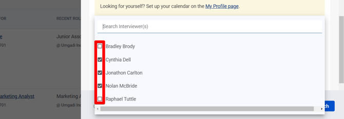 Begin Autopilot Drawer (Mid) (Interviewer drop-down) (selection highlights) (cropped)