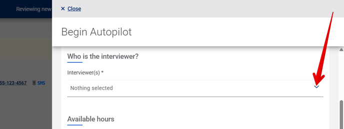 Begin Autopilot drawer (Mid) (Interview arrow)