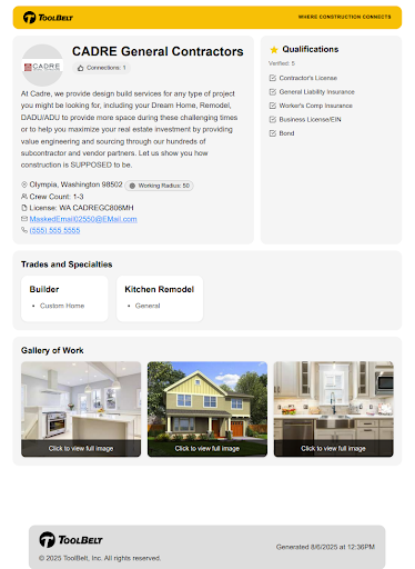 CADRE General Contractors screenshot
