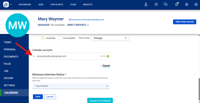 Calendars, remove existing calendar