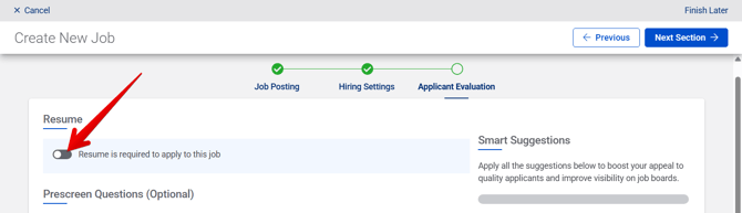 Create New Job - App Evaluation (State Farm) (12.11.25) (Resume+Prescreen) (Resume arrow fixed)