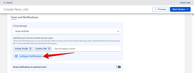 Create New Job - Hiring Settings (10.15.25) (Team and Notifications) (Configure Notifications arrow) (38)