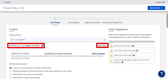 Create New Job - Job Posting (10.15.25) (Location selected) (OA and Edit link highlights)