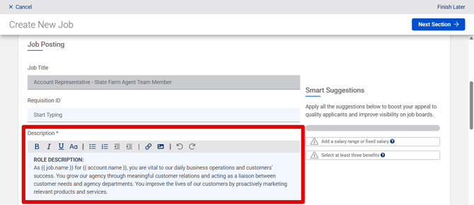Create New Job - Job Posting (State Farm) (12.11.25) (Job Title+Desc) (Desc highlight)