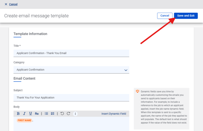 Create email template, save and exit (6.23.26)