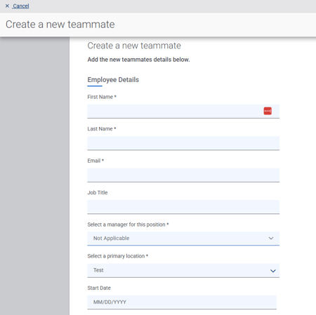 Create teammate page