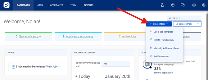 Dashboard, create new icon