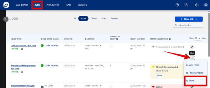 Jobs page (4.29.26) (three dots drop down) (Share+Jobs highlight)