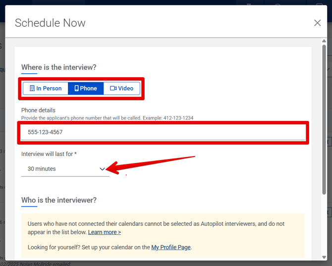 Schedule Now pop-up (Top) (highlights)