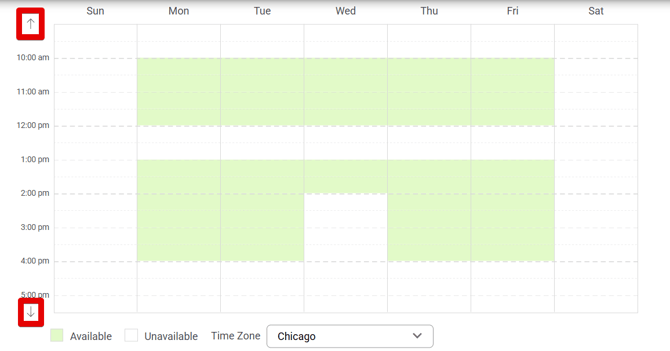 Settings - Calendars tab (full calendar view) (arrow highlights)