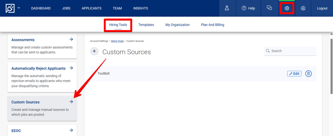 Settings - Custom Sources (nav highlights)