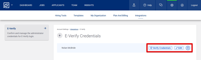 Settings - Integrations (E-Verify page) (User added) (highlight)