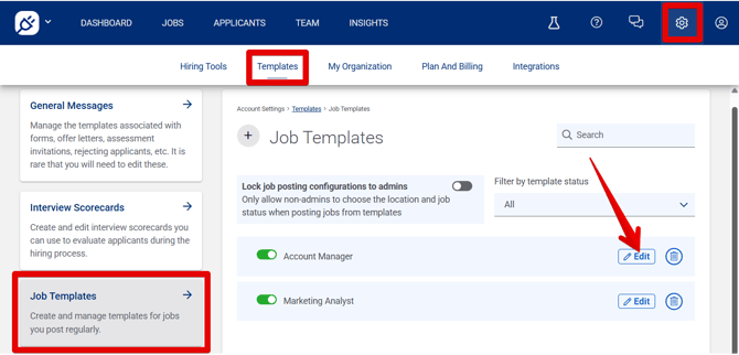 Settings - Templates (Job Templates) (1.7.26) (nav highlights+Edit arrow)