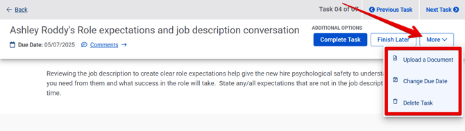 Task View (More drop-down) (highlights)