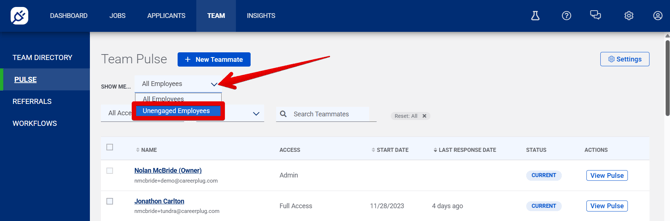 Team - Team Pulse (1.22.26) (Show Me drop-down) (highlights)