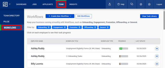 Team Page (5.2.25) (Workflows tab) (nav highlights)